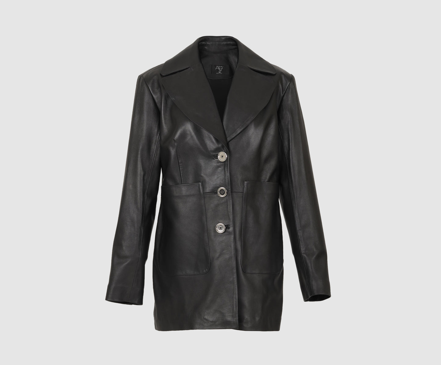 Ezra Leather Blazer Black