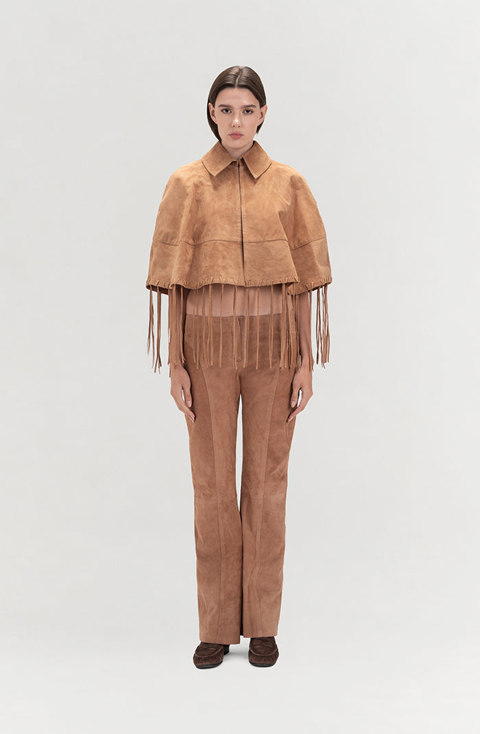 Isaac Suede Pants Beige