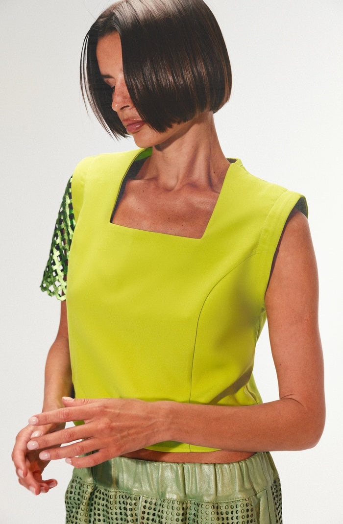 Mia Top Green x Electric Green