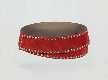 Liam Suede Belt Red