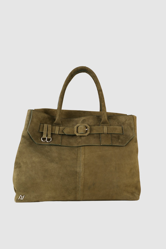 Eloura Oversized Suede Bag Olive