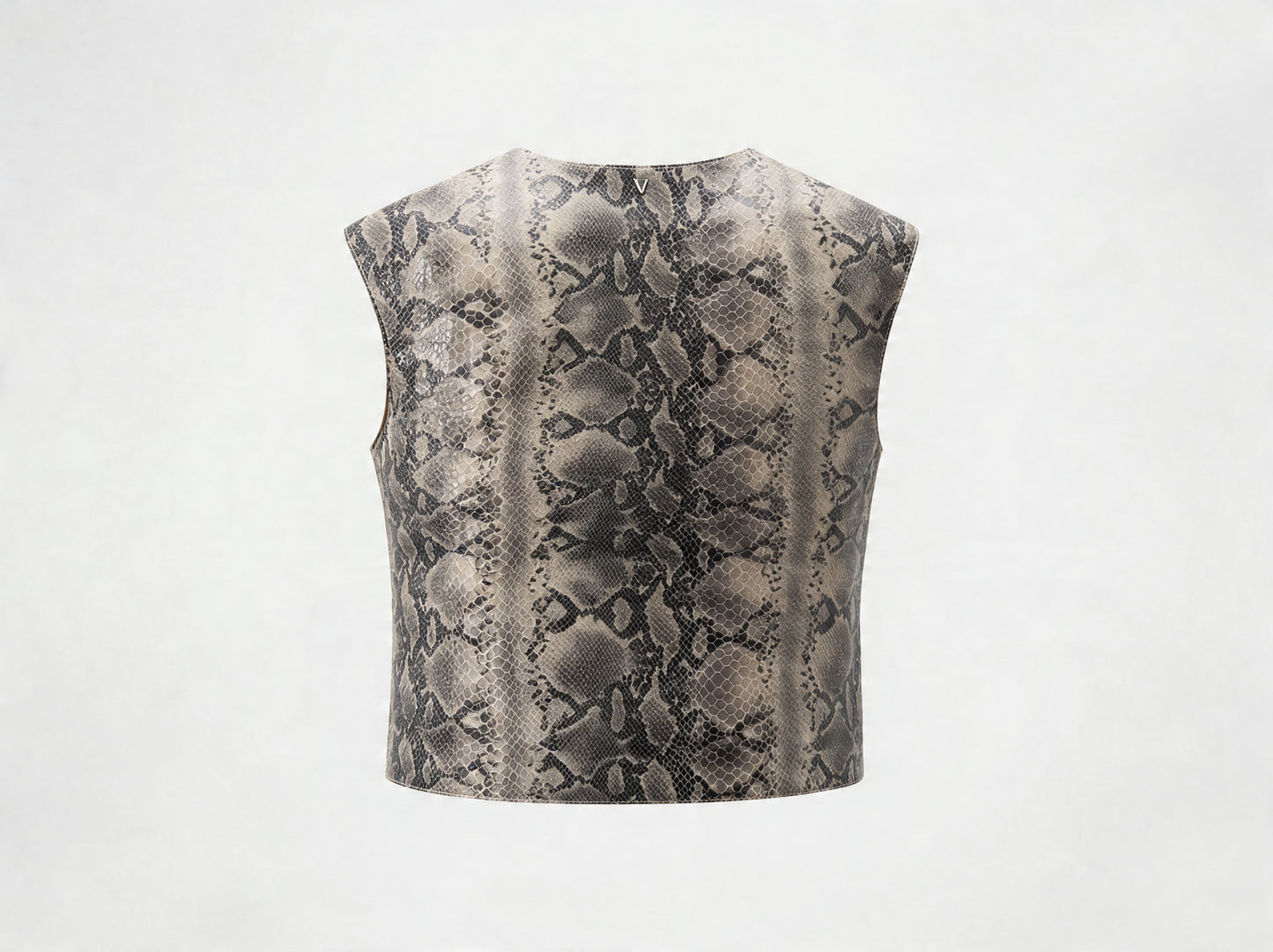 Fiona Leather Top Snake Print