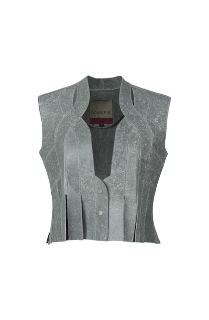 Brianna II Leather Vest Grey