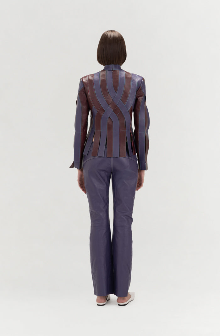 Brianna Leather Jacket Burgundy x Plum Purple