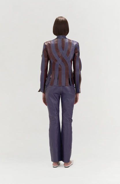 Brianna Leather Jacket Burgundy x Plum Purple