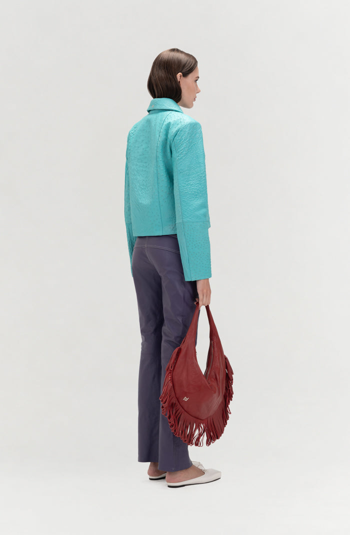 Isaac Leather Pants Plum Purple
