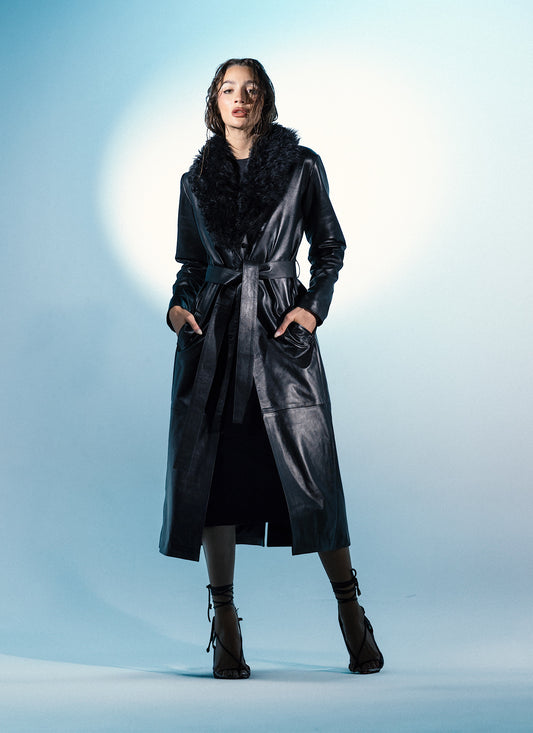 Dominic Leather Coat Black