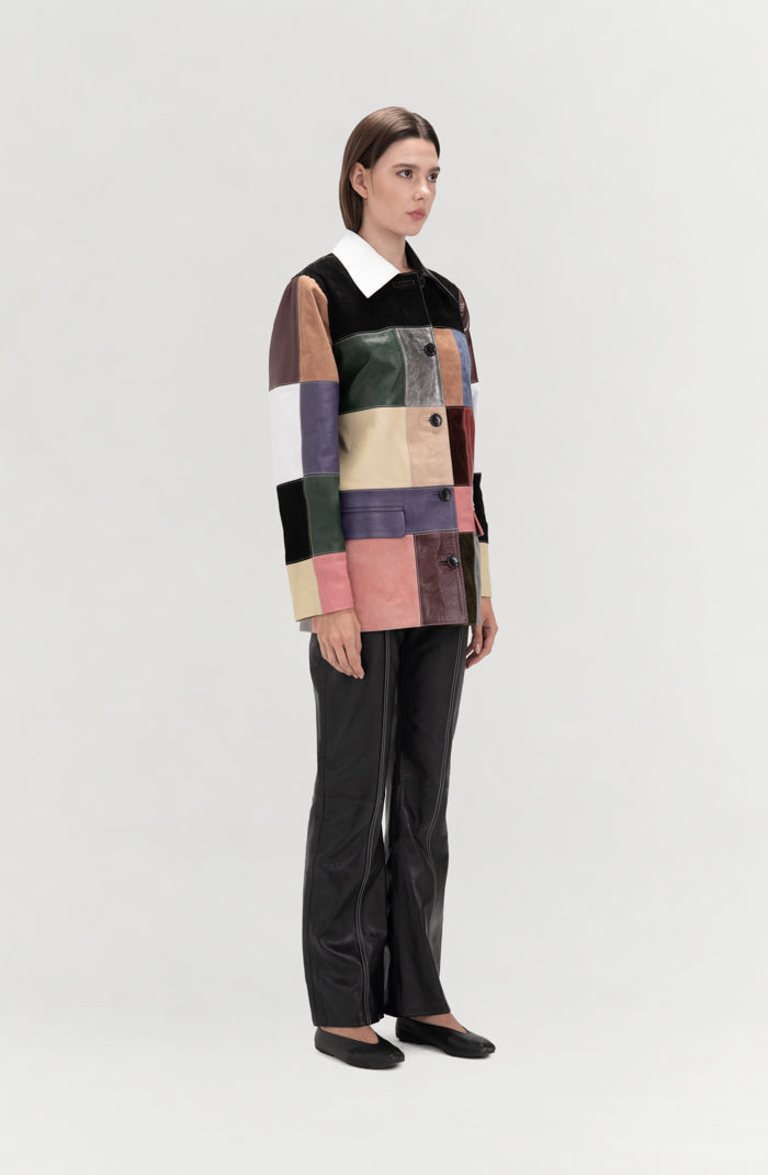 Ayo Leather Jacket Multicolored
