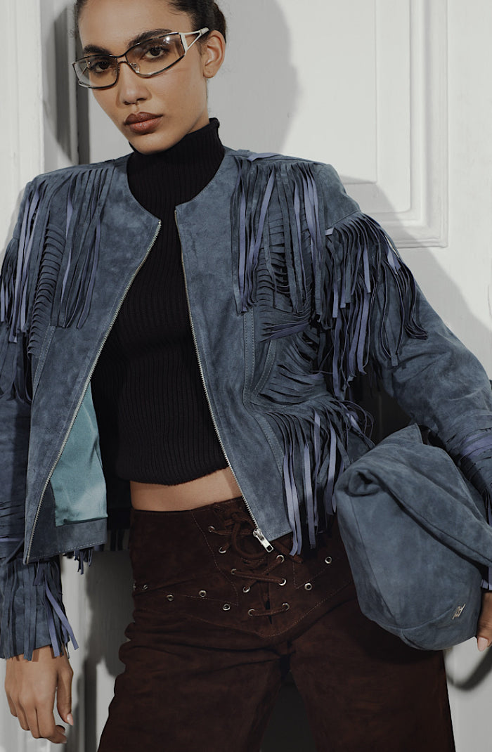 Aurora Suede Jacket Blue