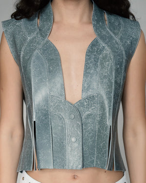 Brianna II Leather Vest Grey