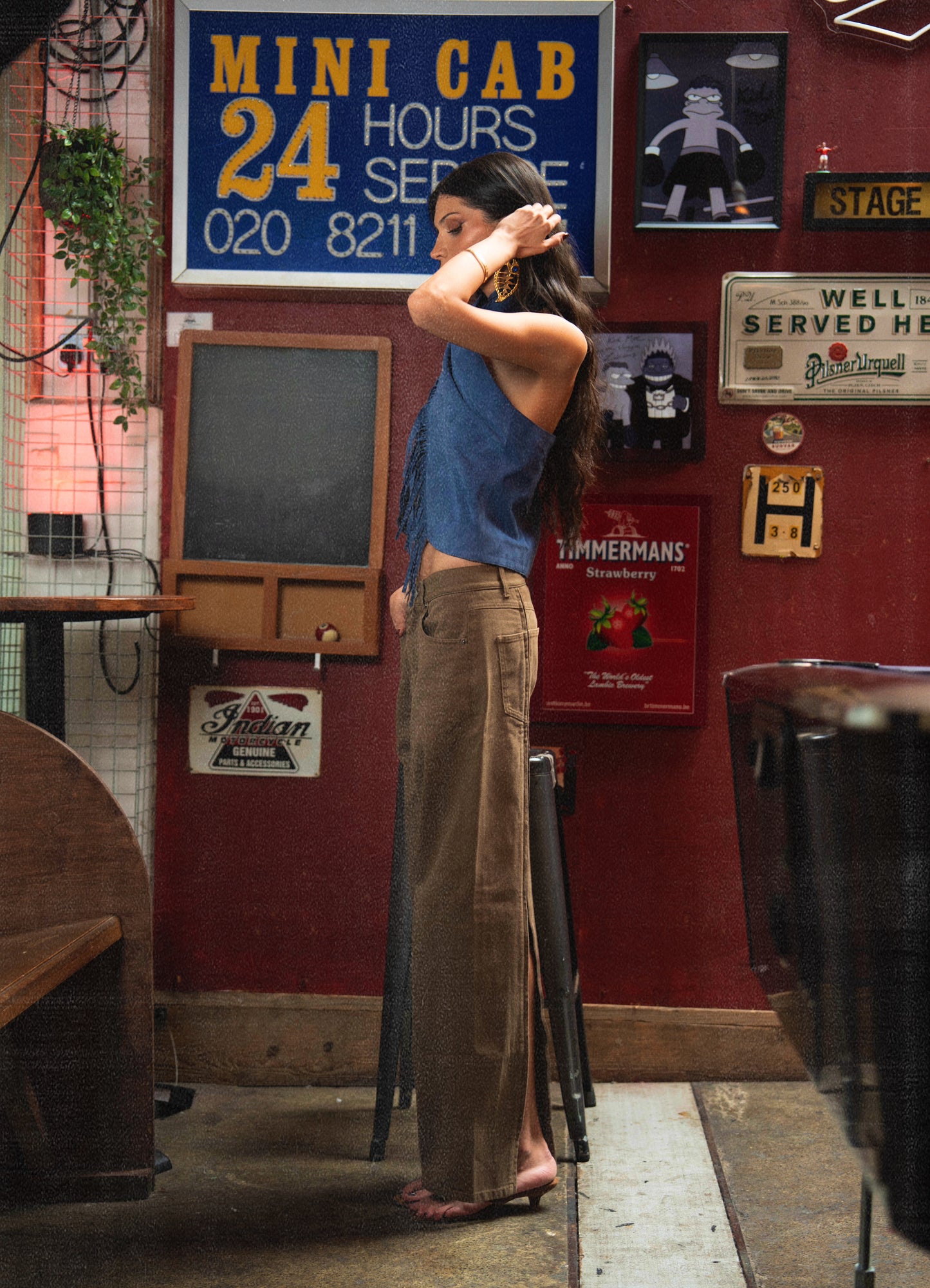 Double A x LJ Lapis Blue Suede Top