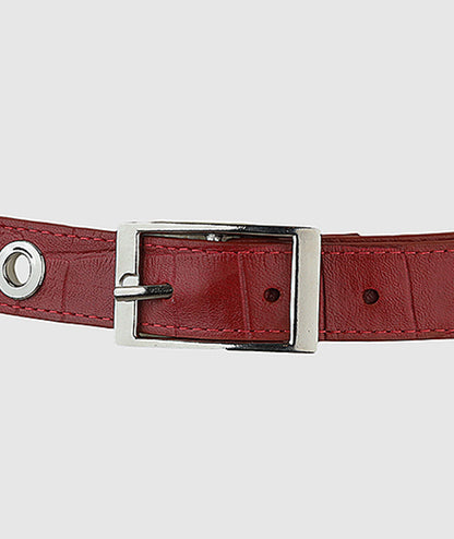 Eliza Leather Belt Red Croc