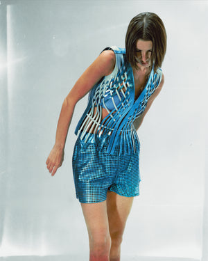 Attalea Leather Vest II Electric Blue