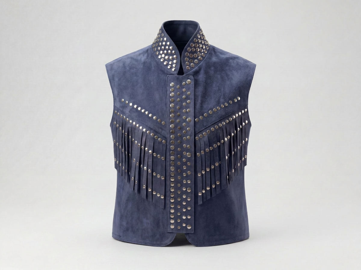 Ezra Suede Vest Blue
