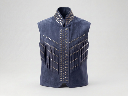 Ezra Suede Vest Blue