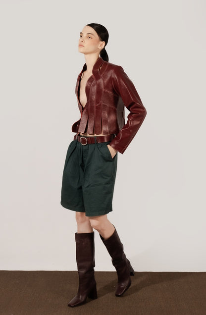 Brianna II Leather Jacket Burgundy
