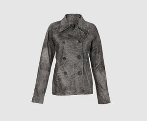 Gianna Leather Blazer Washed Black