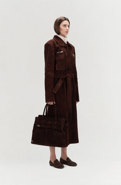 Eloura Oversized Suede Bag Brown