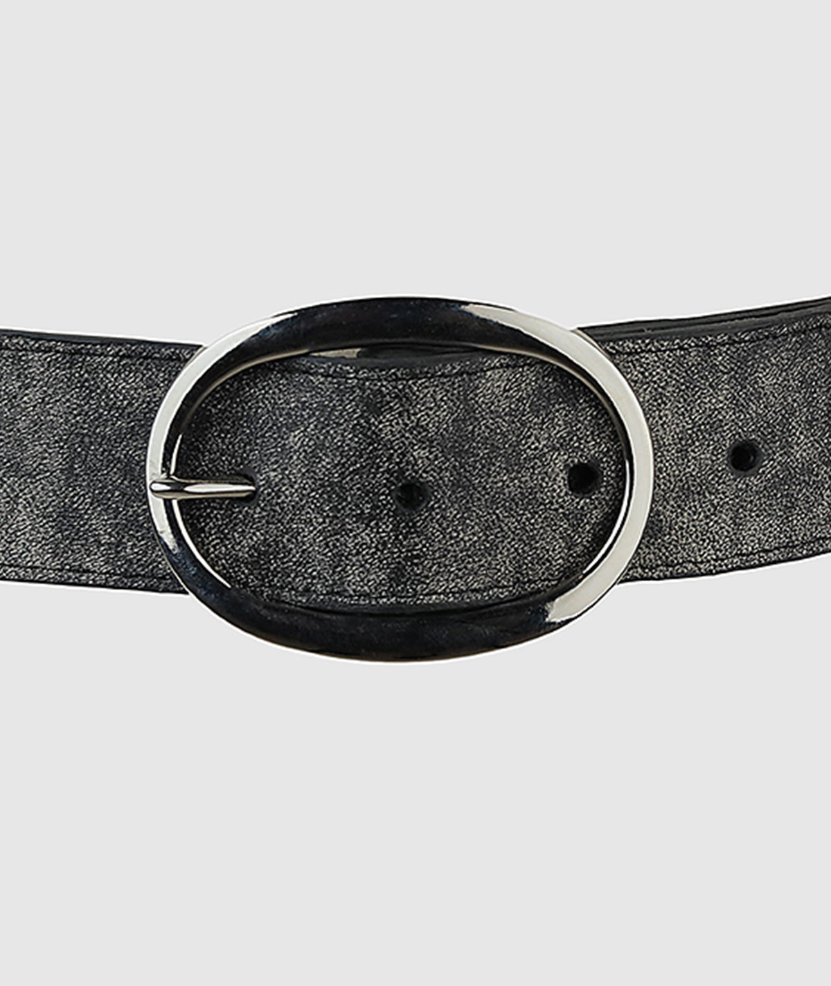 Jace Leather Belt Washed Black