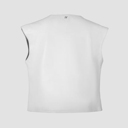 Fiona Leather Top White