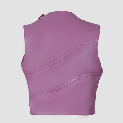 Mason Leather Vest Purple