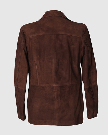 Polaris II Leather Blazer Brown Suede