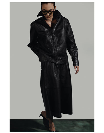 Justin Leather Pants Black