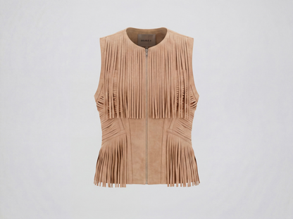 Aurora Suede Vest Tan