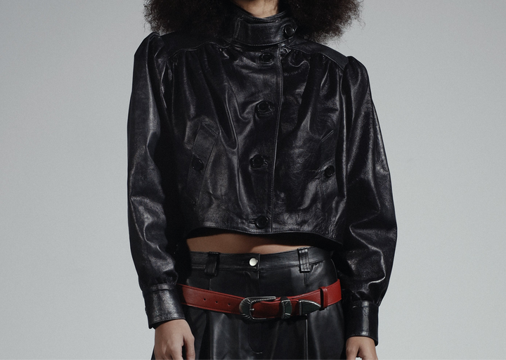 Lennox Leather Jacket Glossy Black