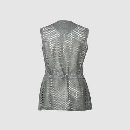 Alina Leather Vest Grey