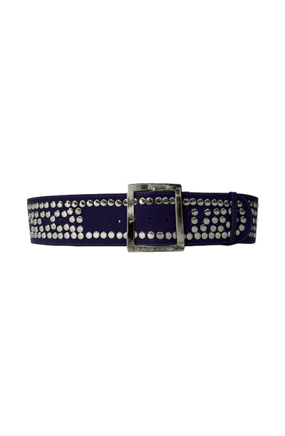 Esther Studded Leather Belt Plum Purple
