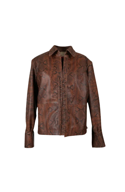 Liana Leather Shirt Snake Print