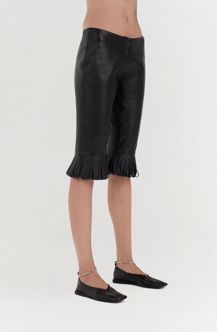 Ellie Leather Capri Black