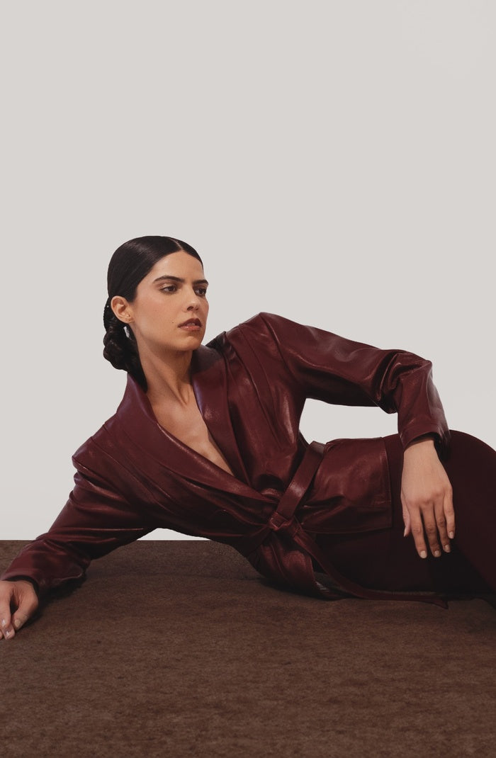 Damian Leather Jacket Burgundy