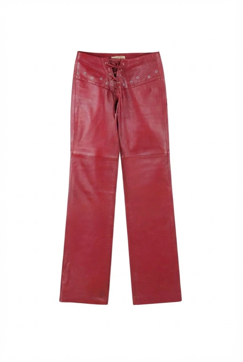 Jason Leather Pants Red
