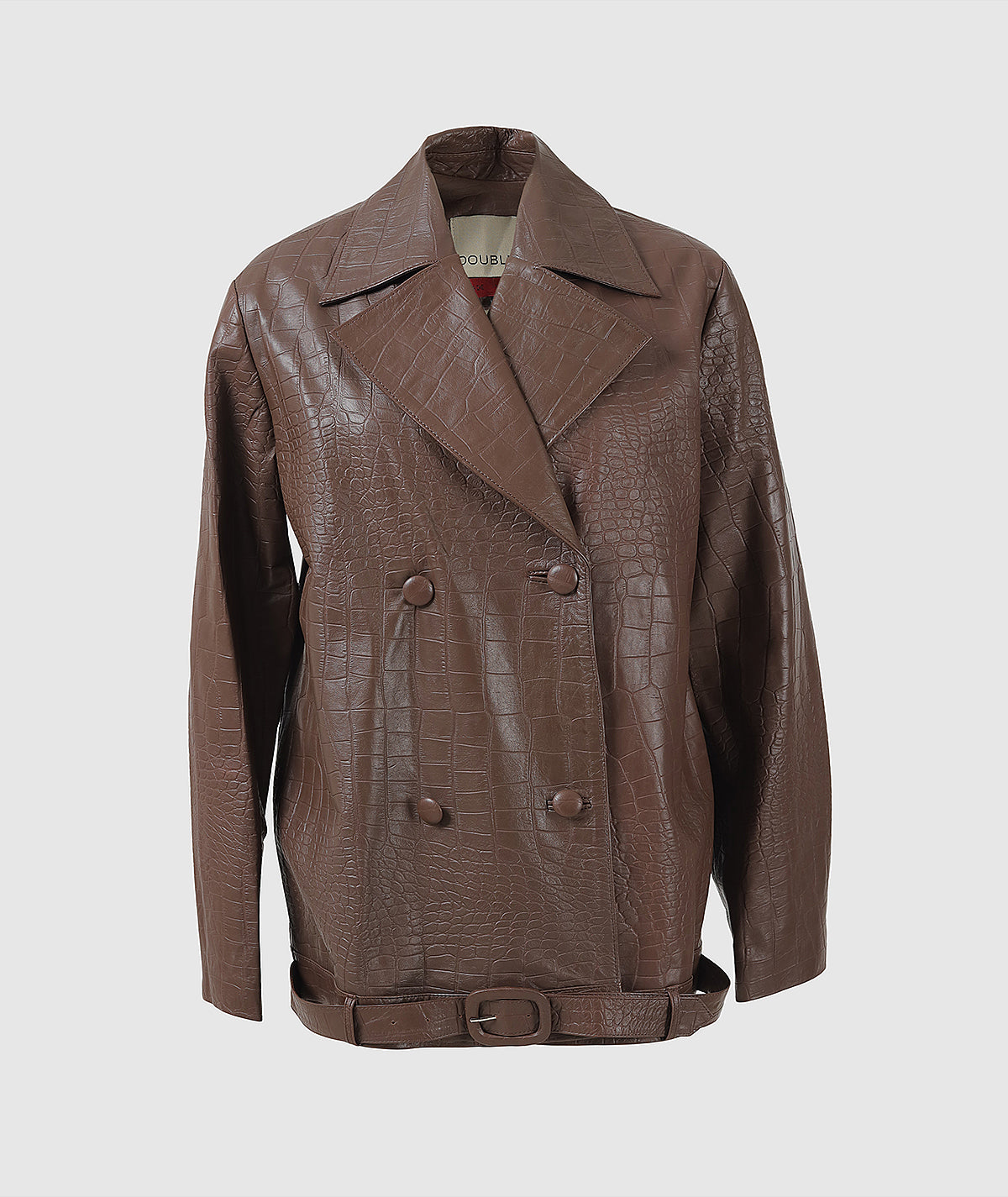 Madison Leather Jacket Brown Croc