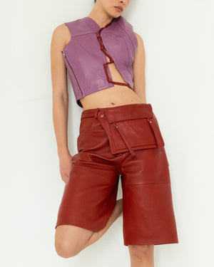 Mason Leather Vest Purple