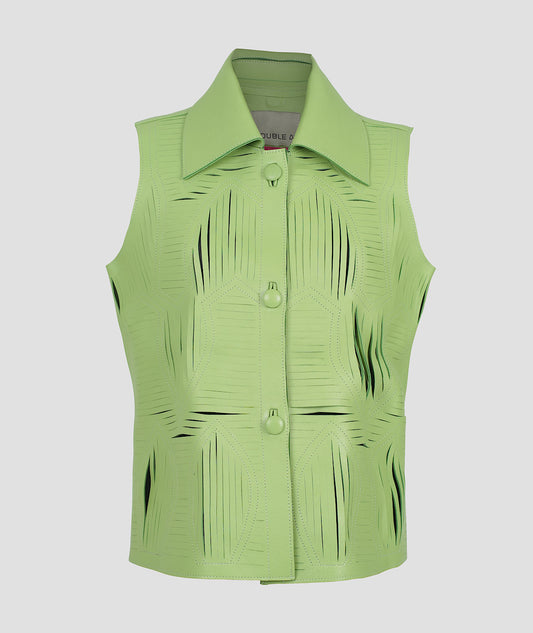 Jayden Leather Vest Lime Green
