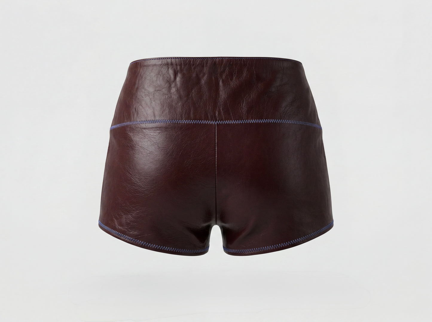 Jason Leather Shorts Burgundy