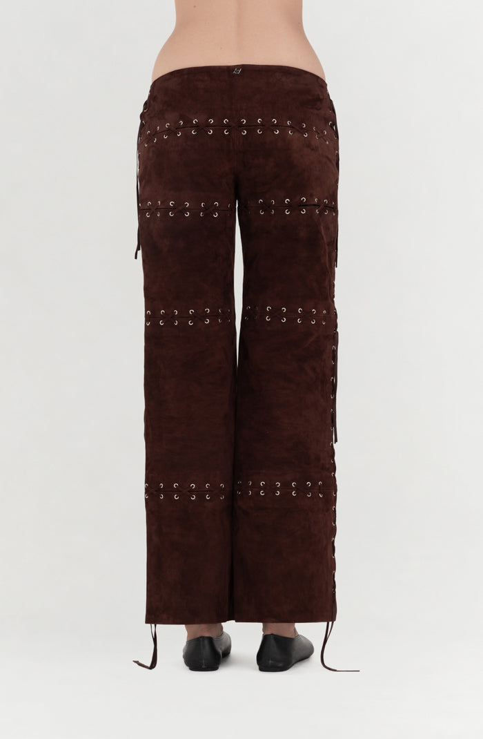 Phoebe Suede Pants Brown