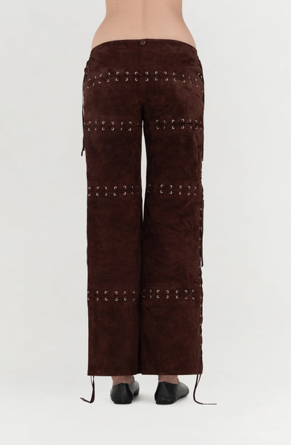 Phoebe Suede Pants Brown