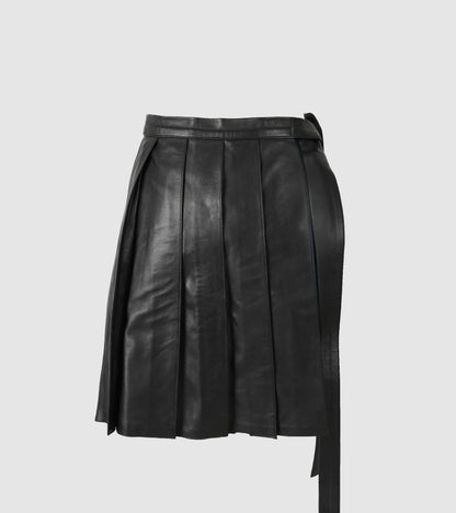Veya Wrap On Leather Belt Black