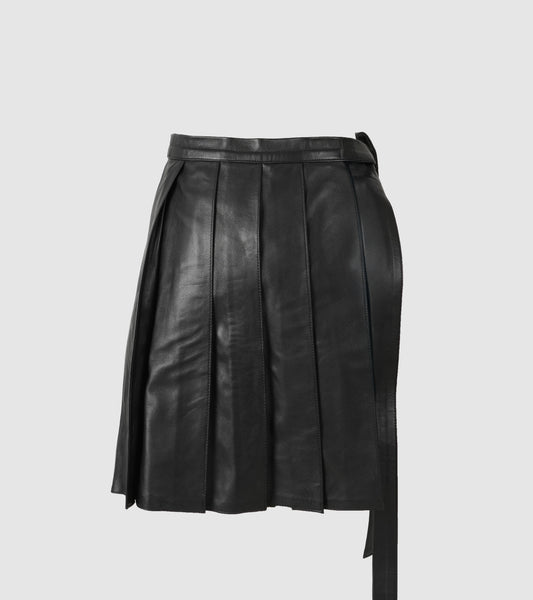 Veya Wrap On Leather Belt Black