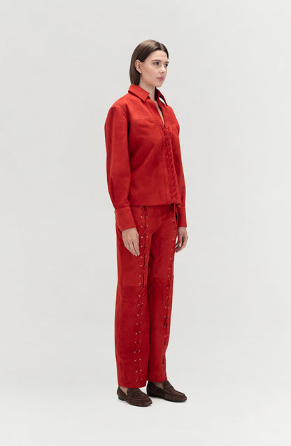 Liana Suede Shirt Red