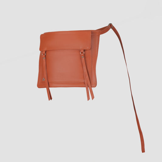 Camden Leather Waist Belt Bag Orange