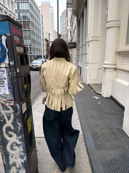 Brianna Leather Jacket Butter Yellow