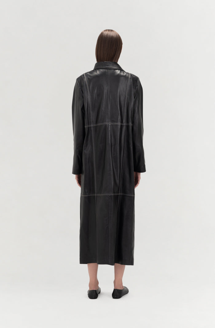 Kevin Leather Coat Black