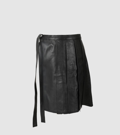 Veya Wrap On Leather Belt Black