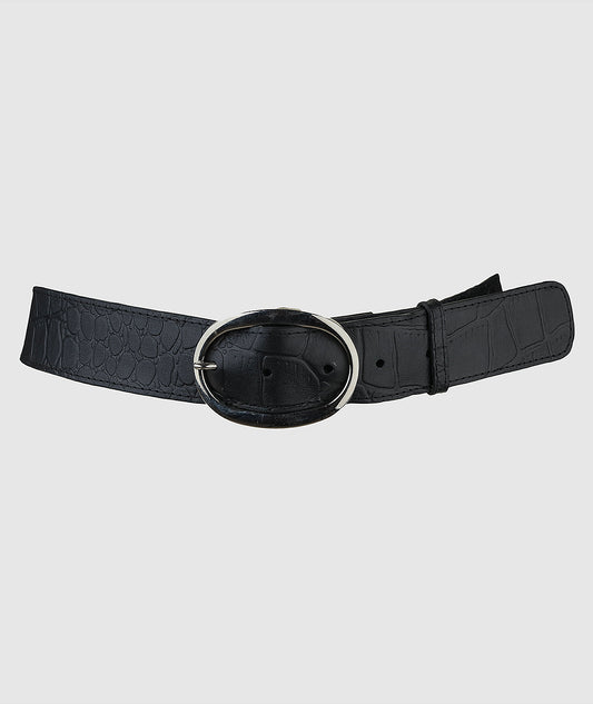 Jace Leather Belt Black Croc