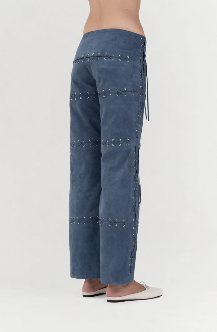 Phoebe Suede Pants Blue